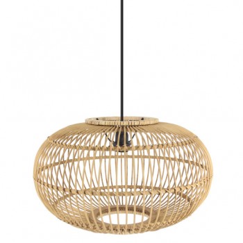 Distribuidor - Lâmpadas Diversas | Colgantes Rustica | COLGANTE BAMBU VISEU NEG/NATURAL 1XE27 REGX50X50CM Ref: 222795086